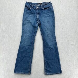 Lee Jeans Womens 14 M Blue Modern Series Curvy Fit Bootcut Rhinestone Pockets